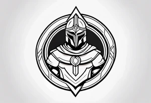 Ancient spartan in a trinity symbol tattoo idea