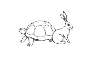 A tortoise and a hare tattoo idea