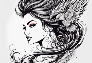 Like a phoenix rising from ashes, a woman who's has been through pain and now finding her strength tattoo idea