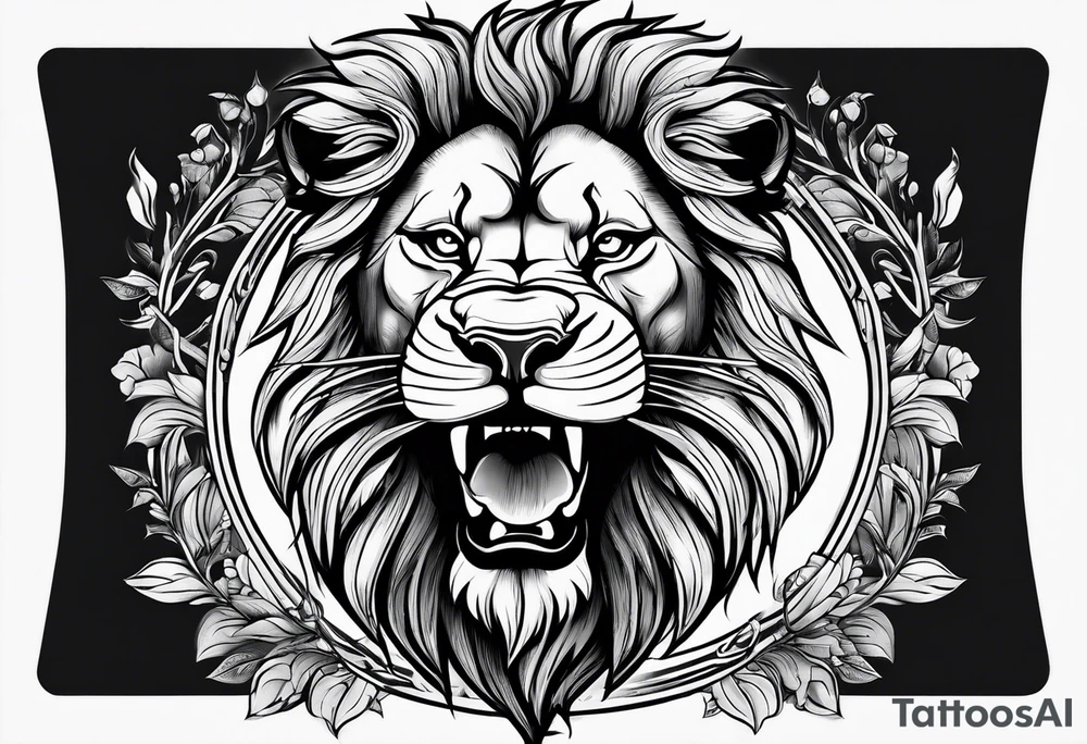 A lion holding a head tattoo idea