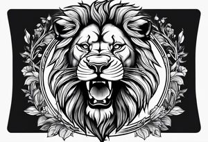 A lion holding a head tattoo idea