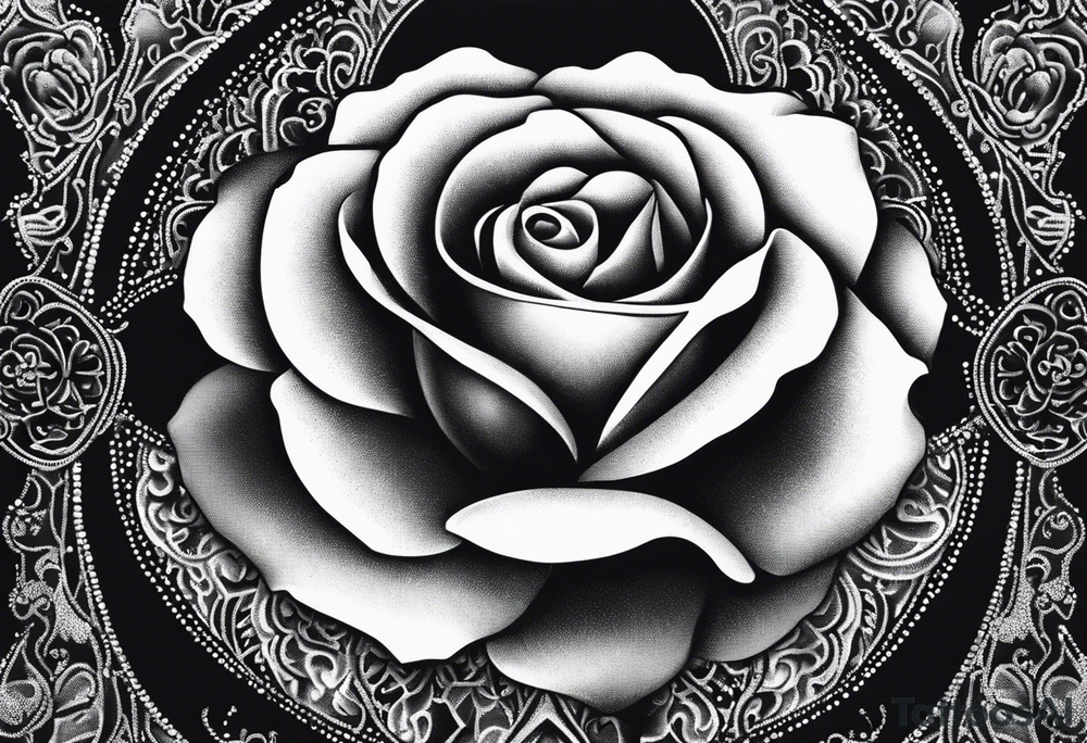 Rose and ornemental tattoo idea