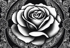 Rose and ornemental tattoo idea