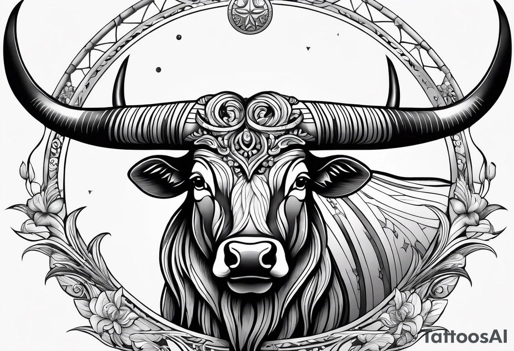 Taurus symbol, Aquarius symbol, Libra symbol, combination, family tattoo idea