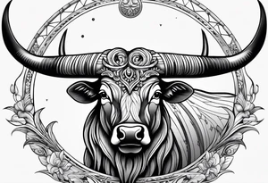 Taurus symbol, Aquarius symbol, Libra symbol, combination, family tattoo idea