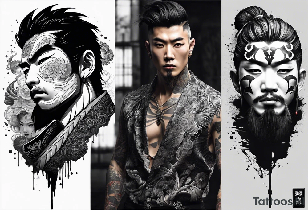 The Japanese say you have three faces. The first face, you show to the world. The second face, you show to your close friends and your family. The third face, you never show anyone. tattoo idea