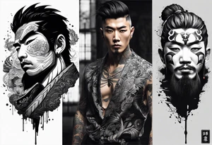 The Japanese say you have three faces. The first face, you show to the world. The second face, you show to your close friends and your family. The third face, you never show anyone. tattoo idea