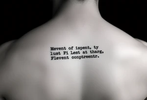 Last line of invictus poem typewriter font along side of index finger tattoo idea