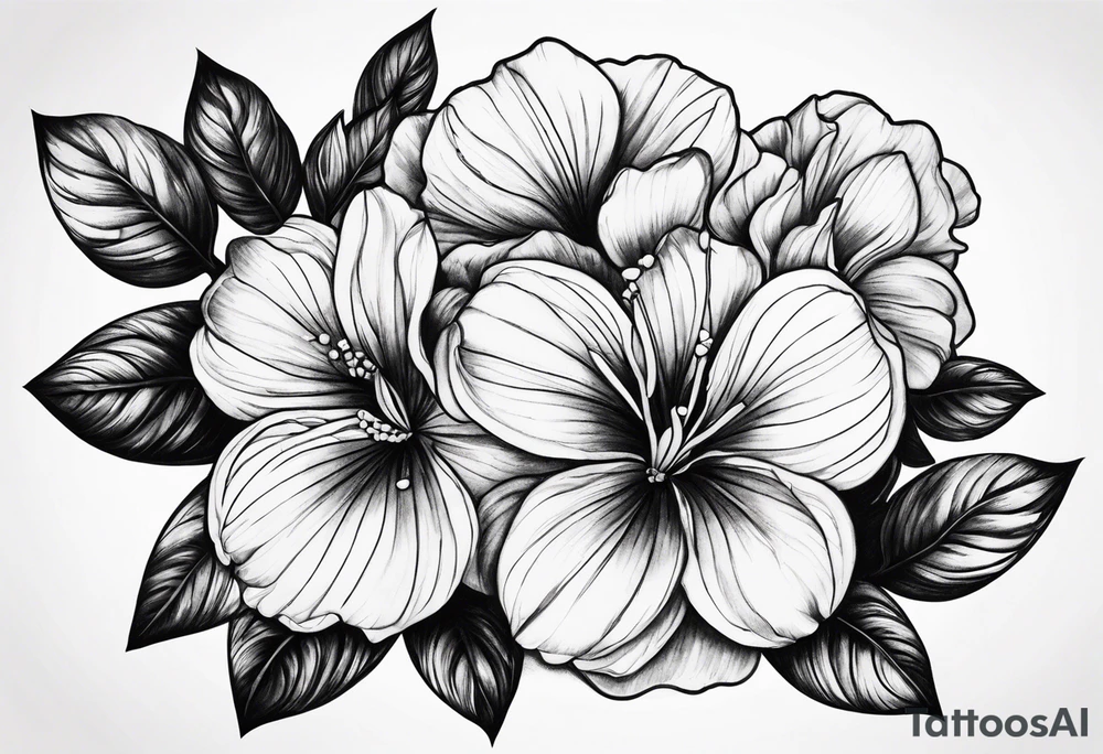 Violet flowers tattoo idea