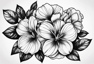 Violet flowers tattoo idea