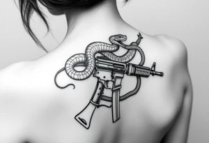 Snake around ak47 tattoo idea
