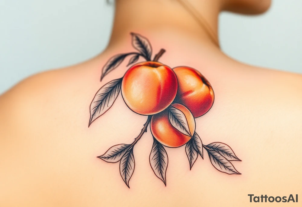 Peaches on tree tattoo idea