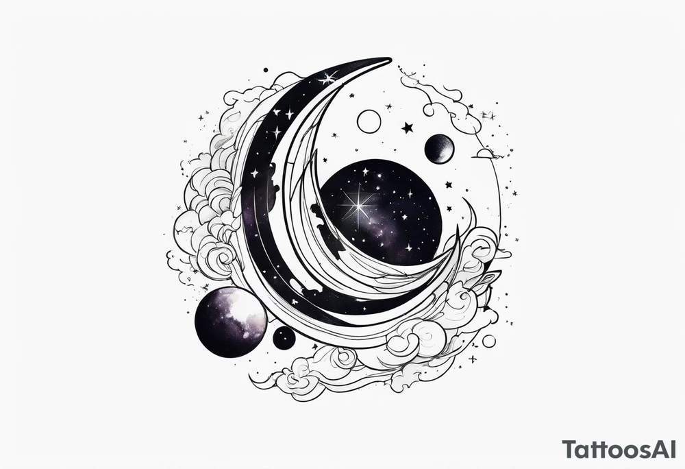 pen in the galaxy tattoo idea