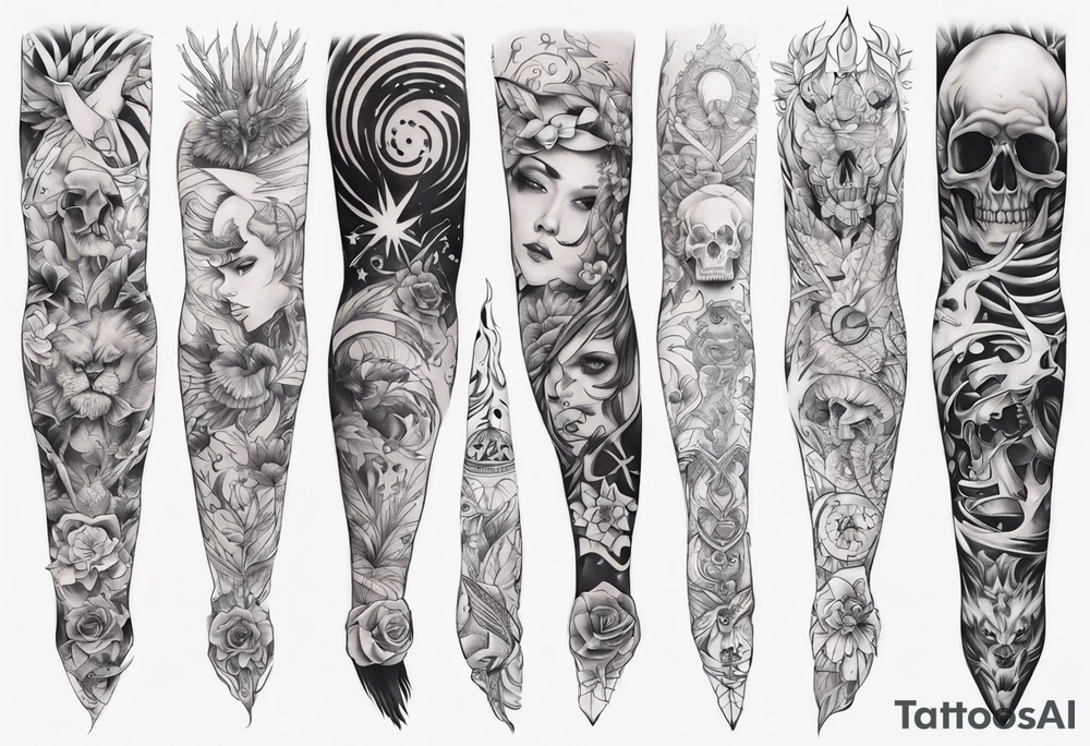 full arm sleeve tattoo tattoo idea