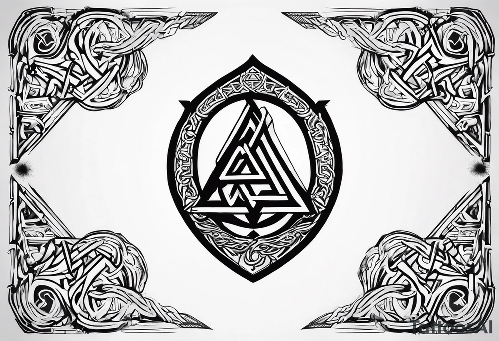 Valhalla shield sword valknut fire chains valknut tattoo idea Valhalla shield sword valknut fire chains valknut tattoo idea