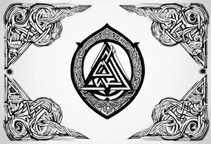 Valhalla shield sword valknut fire chains valknut tattoo idea