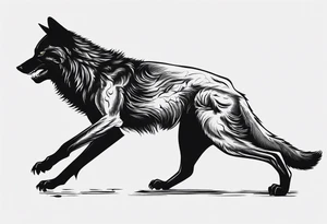 two black wolves dancing on their hind legs. they should be facing each other and obviously dancing tattoo idea