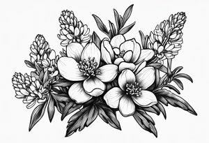 Bouquets of bluebonnets tattoo idea