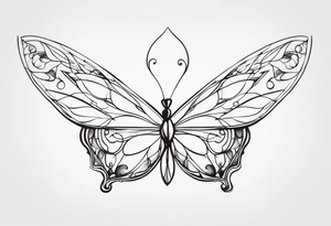 Ala de ángel y ala de mariposa tattoo idea