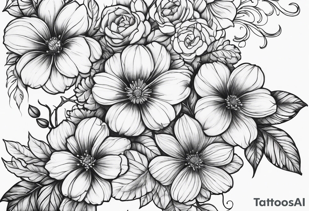 Flowers on the vines tattoo idea