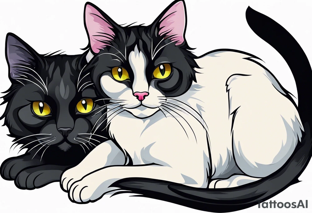 Black cat tattoo idea