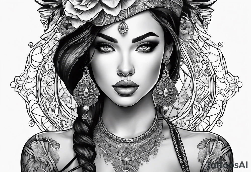 woman with boobs tattoo idea