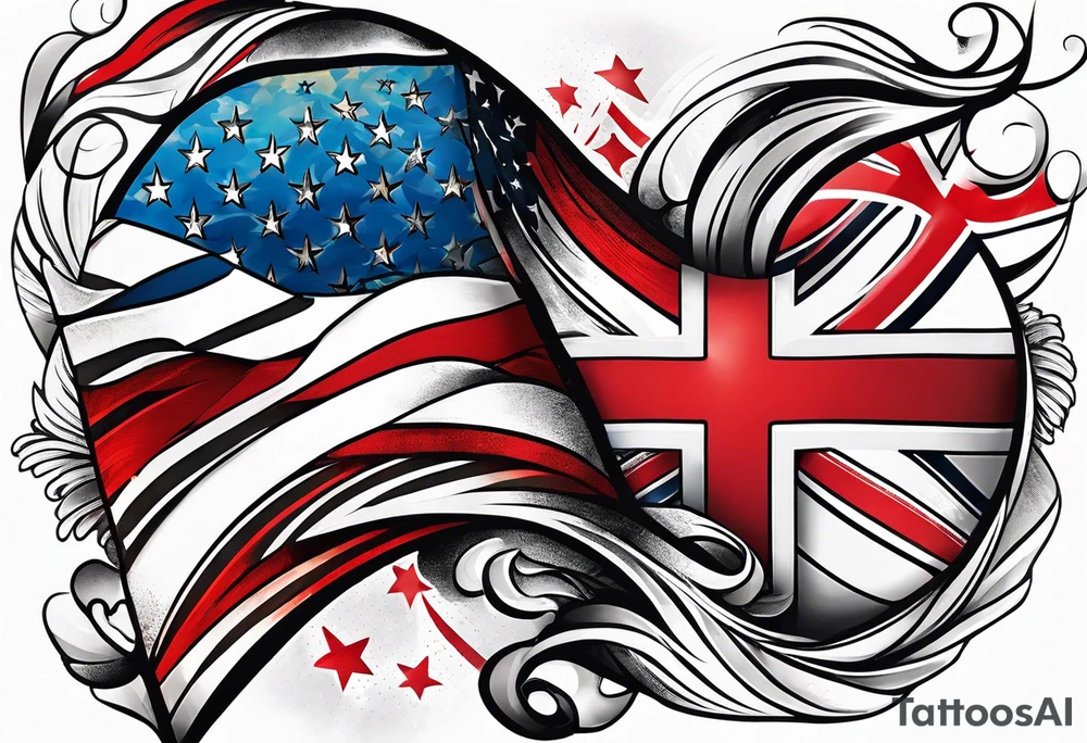 Make a tattoo an american and swiss flag mixed together that demonstrates the love and pride of my origins tattoo idea