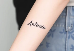 Make me a tattoo design with my husbands name Antonio that shows my love is always and forever tattoo idea