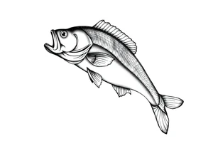 bass an fish in water sleeveless tattoo idea