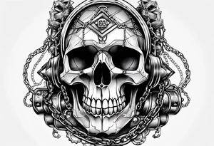skull withchains tattoo idea