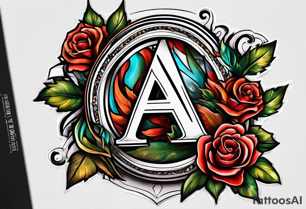 the letters A and R tattoo idea