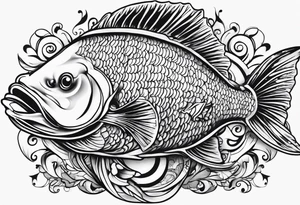 pescado adentro de un corazón tattoo idea