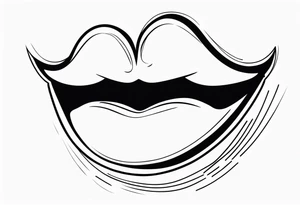 elongated cartoon face mouth open white eyes tattoo idea