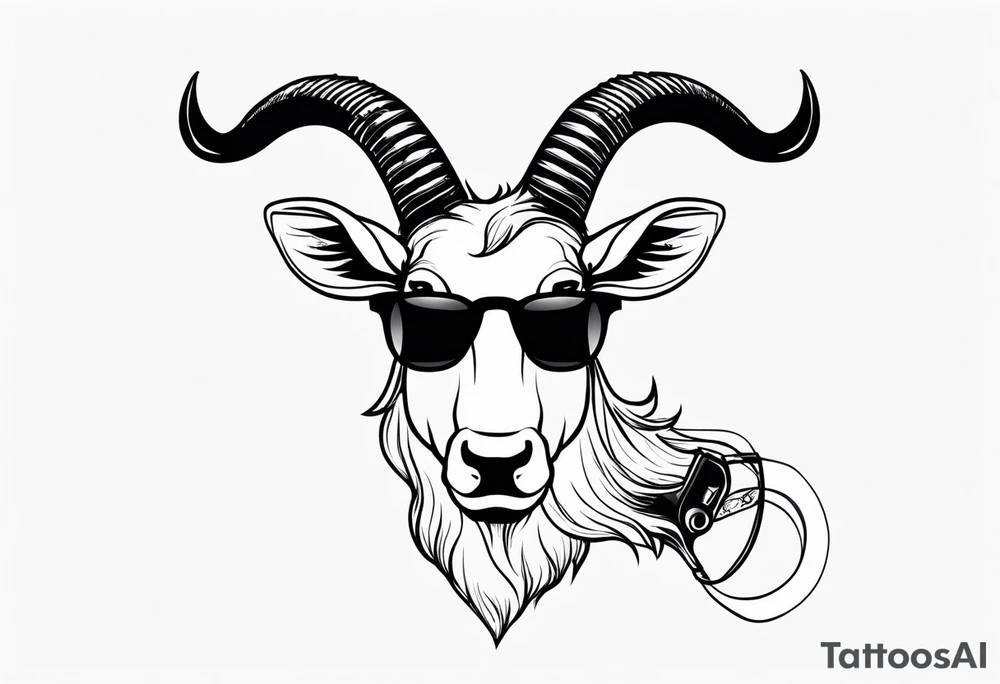 capricorn with sunglasses and a shotgun tattoo idea