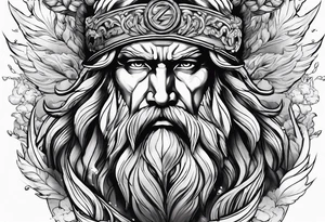 Zeus surrounded by a storm tattoo idea