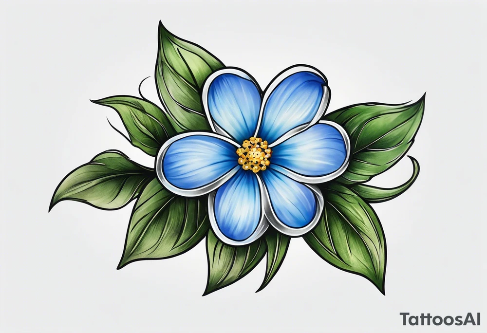Small tattoo of a forget me knot flower, tattoo idea