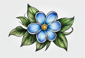 Small tattoo of a forget me knot flower, tattoo idea