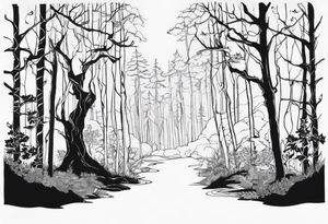 Living forest transitioning to a dead forest tattoo idea