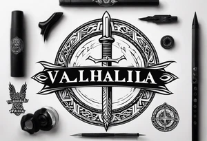 Valhalla sword circle tattoo idea