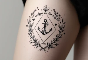 «En del av deg for evig tid
Pappa 20.12.24» Surrounded by long gladiolus, hearts, notes and an anchor tattoo idea