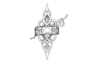 Celtic tribal half sleeve with memorial band tattoo idea