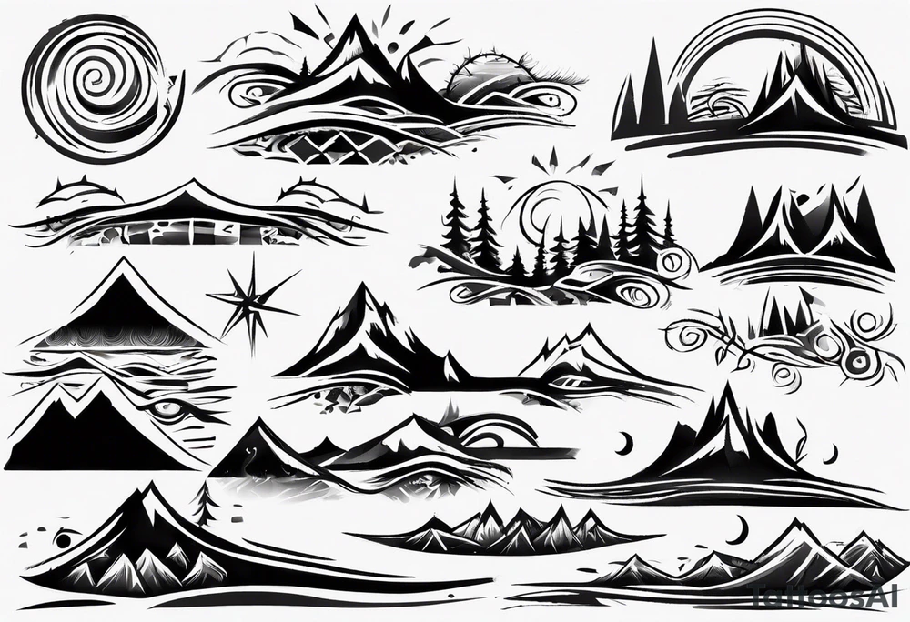 landscape tribal tattoo idea
