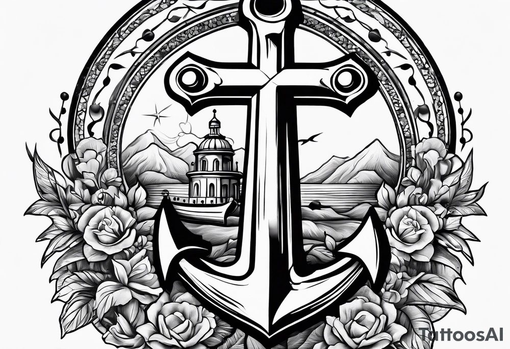 Anchor and Cross tattoo idea
