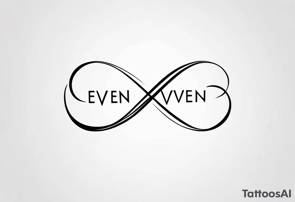 infinity symbol and the words EVEN IF type font tattoo idea