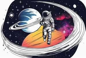 Space wanderer using speed of light tattoo idea