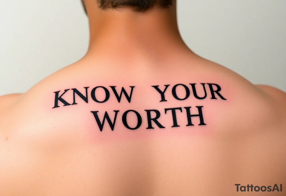 KNOW YOUR WORTH tattoo idea