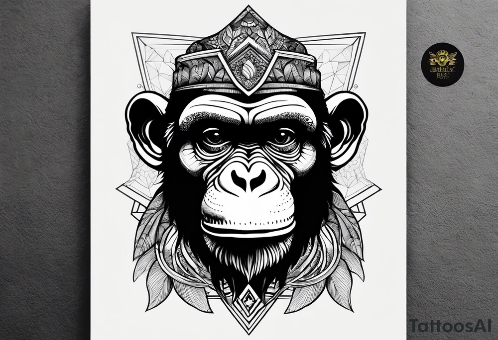 Monkey with a banana skull tattoo idea