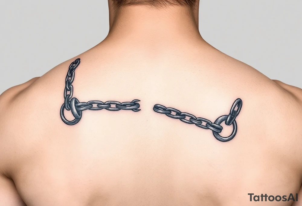 Chains wrapped around fingers to the wrist while connecting to the pointer finger and thumb tattoo idea