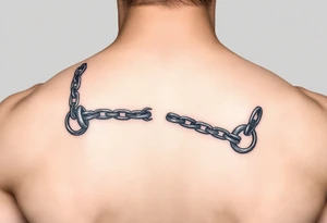 Chains wrapped around fingers to the wrist while connecting to the pointer finger and thumb tattoo idea