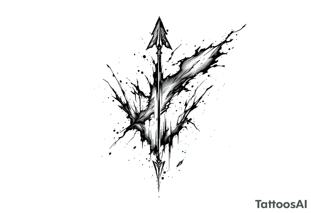 one  arrow  that look down tattoo idea